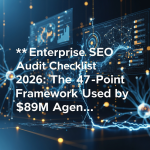 Enterprise SEO Audit Checklist 2026: The 47-Point Framework Used by $89M Agencies